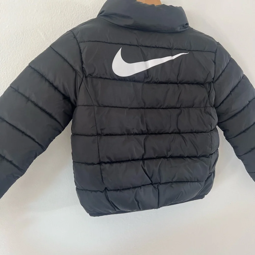 Nike Essential Toddler Black & White Quilted Puffer Full-‎ Zip Jacket Size 2T